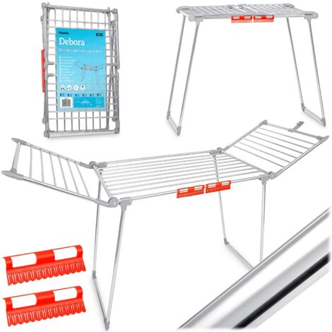 Tendedero de pie plegable Debora, acero inoxidable, 19 m