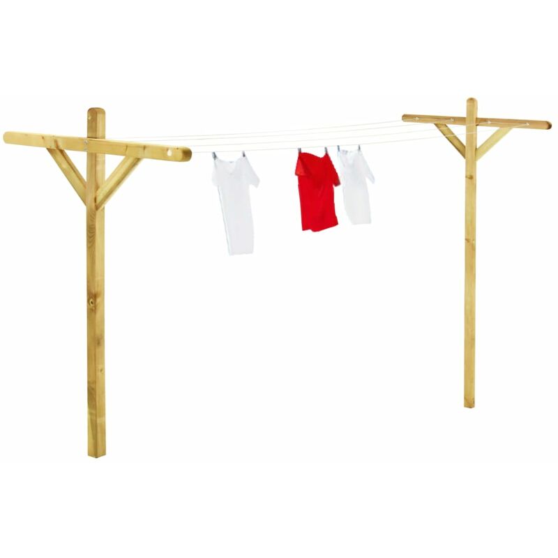 

Tendedero de ropa 2 uds madera de pino impregnada 120x170 cm - Marrón