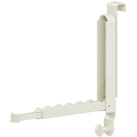 Tendedero de ropa para colgar en la puerta con gancho, plegable y retráctil, de metal, gancho trasero, 1 pieza, color blanco roto.