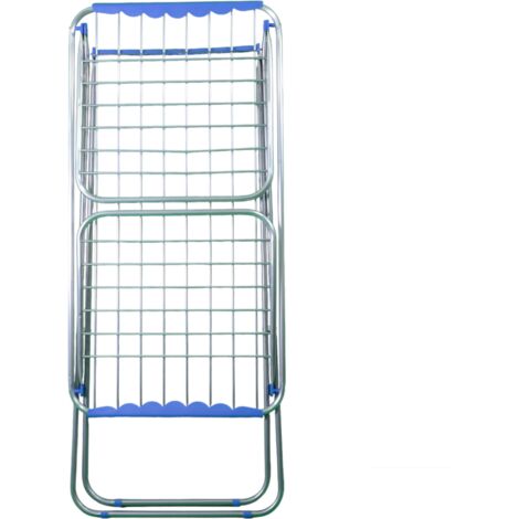 Tendedero de ropa plegable, independiente, adecuado para lavaderos y balcones, color azul