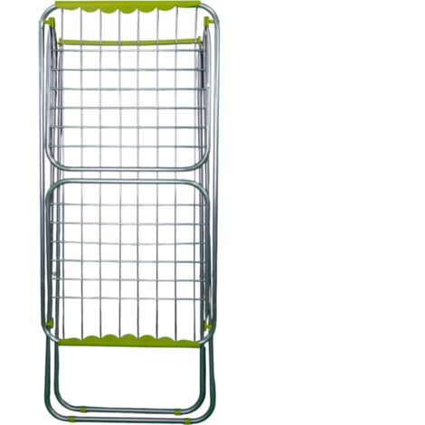 Tendedero de ropa plegable, independiente, adecuado para lavaderos y balcones, color verde