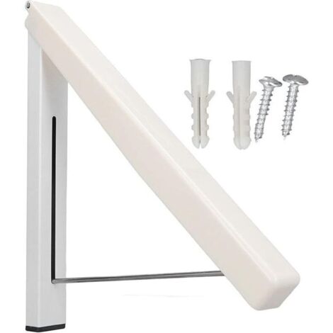 Tendedero de ropa plegable, telescópico y que ahorra espacio, montado en la pared. Estructura robusta de aluminio, se extiende hasta 120 cm, fácil de guardar.
