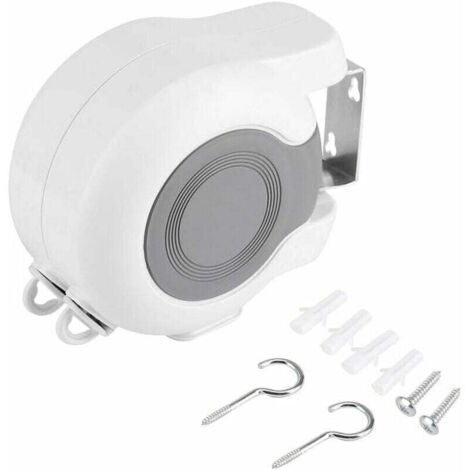 Tendedero doble retráctil, secador de ropa para exteriores montado en la pared con doble cuerda ajustable, 15 metros