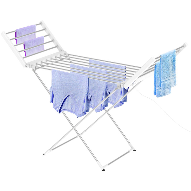 

Tendedero Plegable Con Niveles Para Interior, Estante Eléctrico de Lavandería, Clásico, Blanco, Tamaño plegado: 113 x 53 x 7 cm