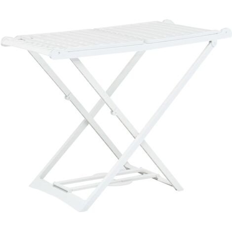 Tendedero plegable de plástico blanco vidaXL