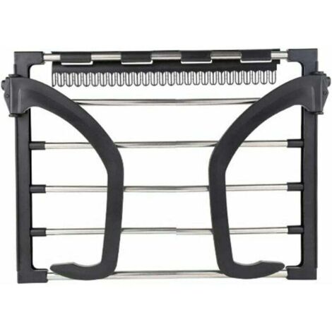 Tendedero portátil para radiador, tendedero, toallero para interiores, tubo redondo, tamaño pequeño (negro, 32-40 cm)