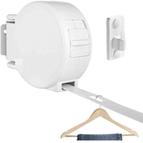 Tendedero rétractable de 4.2m, idéal pour installation murale dans des espaces réduits comme les appartements et balcons.