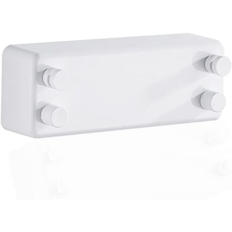Tendedero retráctil de 2 hilos para exterior, ajustable para interior y exterior, 4,2 m [Blanco]