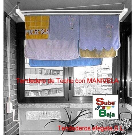 OTROS Tendedero techo manivela 180cm ac bl sube-baja efegete
