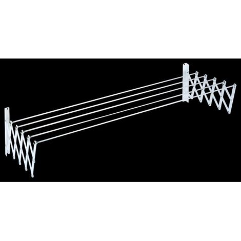 TENDER FIL tendedero  extensible 100cm blanco , Tendedero mural extensible, 100 cm. Diseño clásico. Estructura de aluminio y resistencia de acero. Resistente a la intemperie. Kit d