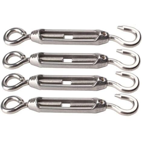 Tendeur à œillet M4 en acier inoxydable 304, crochet de tension de câble, tendeur de câble, lot de 4