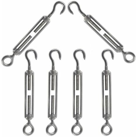 Tendeur Câble Acier Inoxydable 304 Réglable Crochet et Œil pour Fil Antenne Corde à Linge Chaîne Lot de 6 Pièces
