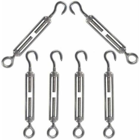 Tendeur Câble Acier Inoxydable 304 Réglable Crochet et Œil pour Fil Antenne Corde à Linge Chaîne Lot de 6 Pièces