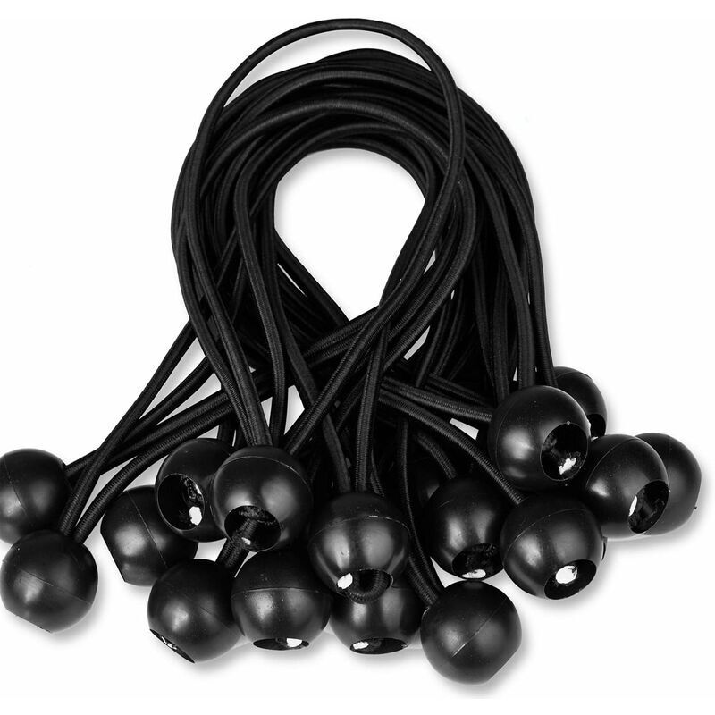 tendeur de bâche Tendeurs à Boule tendeur élastique tendeur en Caoutchouc Noir 40 pcs