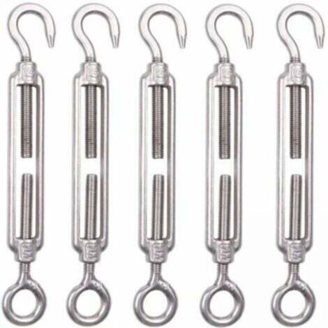 Tendeur de câble en acier inoxydable 304 – Lot de 5 pièces M6, réglable, pour clôture, grillage, fil à linge et corde