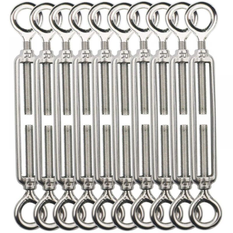 Cyslmuk - Tendeur de câble M8, Tendeur de câble en acier inoxydable 304 pour corde à linge, cintre, câble de corps -10 pcs.