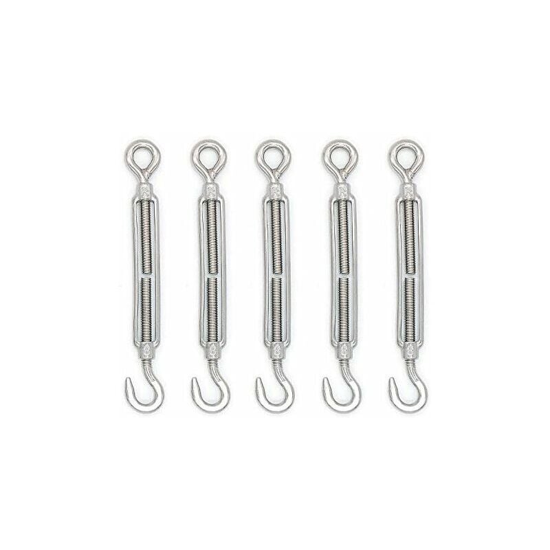 Tendeur de câble métallique, panier de fleurs à corps ouvert, boulon de tendeur, un crochet, un anneau, M8 5 pièces