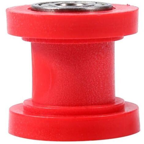 Tendeur de chaîne à galet coulissant, guide-galet de 8 mm pour mini-moto, quad et dirt bike (rouge)
