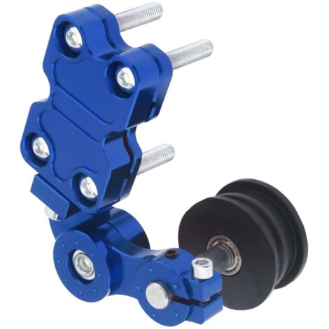 Tendeur de chaîne réglable pour moto, chopper et quad (bleu)