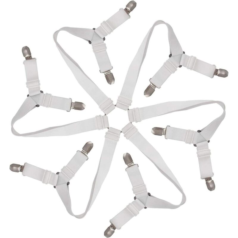 Tendeur Drap Housse 6‑voies Sangle Élastique Réglable pour Matelas Ronds & Carrés