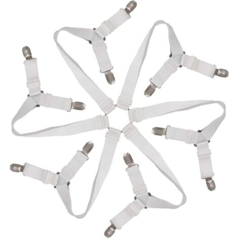 Tendeur Drap Housse 6‑voies Sangle Élastique Réglable pour Matelas Ronds & Carrés
