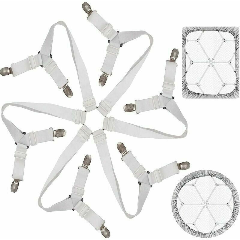 Tendeur Drap Housse Lit Drap Réglable Attache Drap Housse élastique 3 Voies 6 Ctés Feuilles De Literie Bretelles Drap De Lit Attaches Pour Draps De