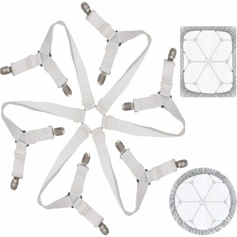 Tendeur Drap Housse Lit Drap Réglable Attache Drap Housse Élastique 3 Voies 6 Côtés Feuilles De Literie Bretelles Drap De Lit Attaches Pour Draps De