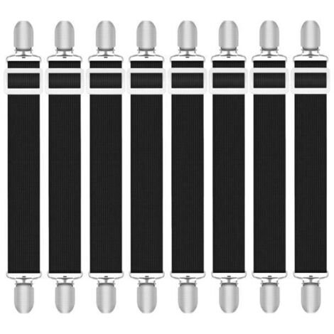 Tendeur Drap Housse - sh - 8Pcs - Ajustable 30cm à 130cm - Noir - Synthétique
