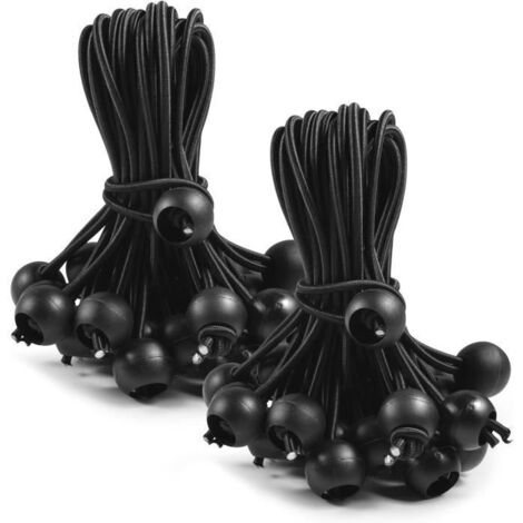 Tendeur Élastique avec Boules, 50 Pièces Sandows pour Bâche, Corde Élastique, Tendeur de Bâche, Élastiques de Serrage