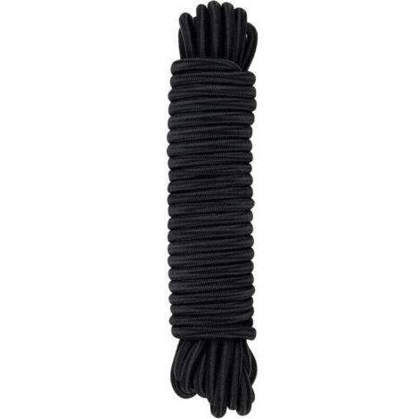 Tendeur Élastique Noir, 8 mm x 10 m, Corde en Polypropylène pour Fixation