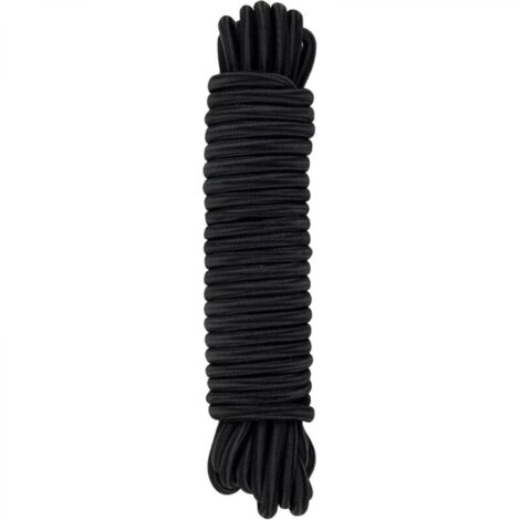 Tendeur Élastique Noir, 8 mm x 10 m, Corde en Polypropylène pour Fixation