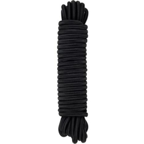 Tendeur Élastique Noir, 8 mm x 10 m, Corde en Polypropylène pour Fixation