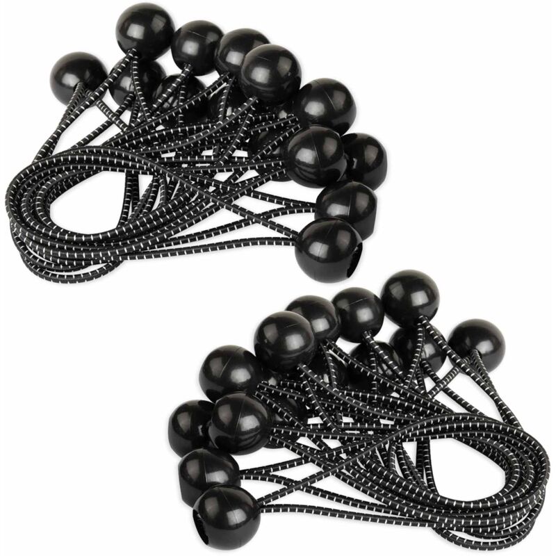 Tendeur Elastique,50 Pièces Tendeurs en Caoutchouc avec Boule,Corde Elastique pour Bache,Tentes,Bâches,Camping