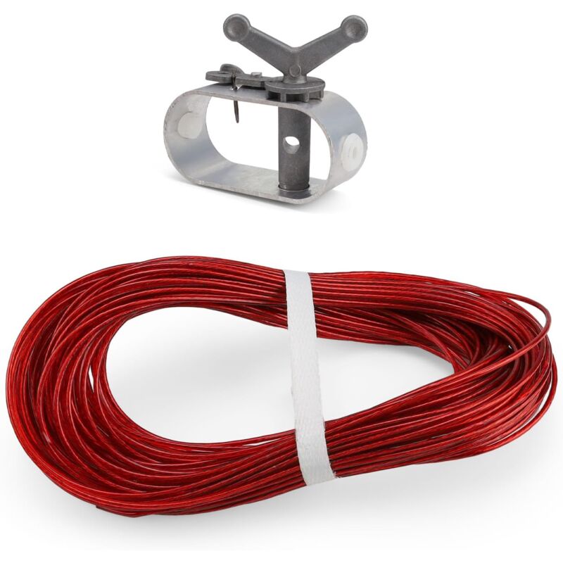 Tendeur Piscine, Tendeur Cable, Corde ce Tension pour Couvertures de Piscine, Diamètre 2mm, Longueur 30.5m, pour Sécuriser Les Couvertures de