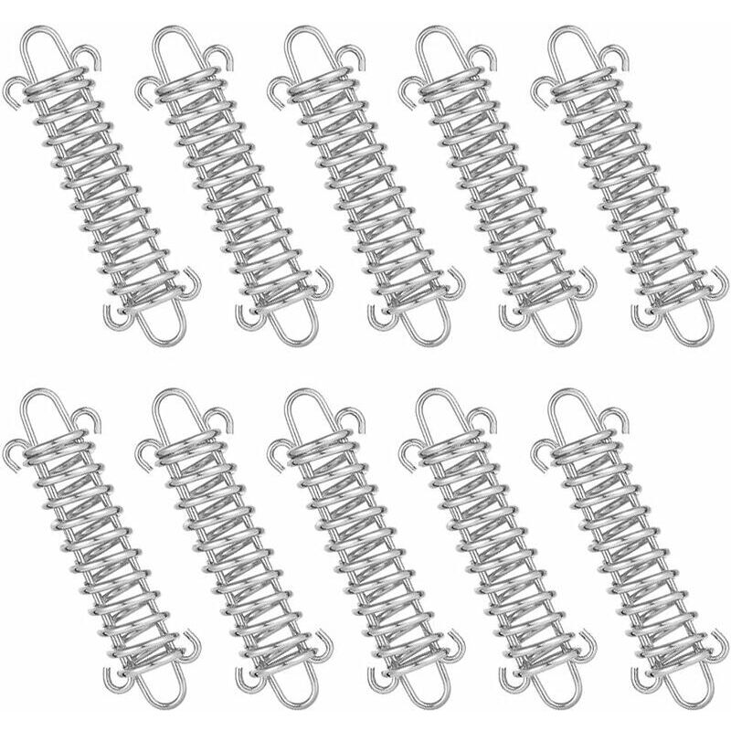 LaBlanc - Boucle de Corde de Ressort de Tente,10 Pièces Ressort de Tension Tendeur de Ressort en Acier Inoxydable,pour Tente de Camping, Voile