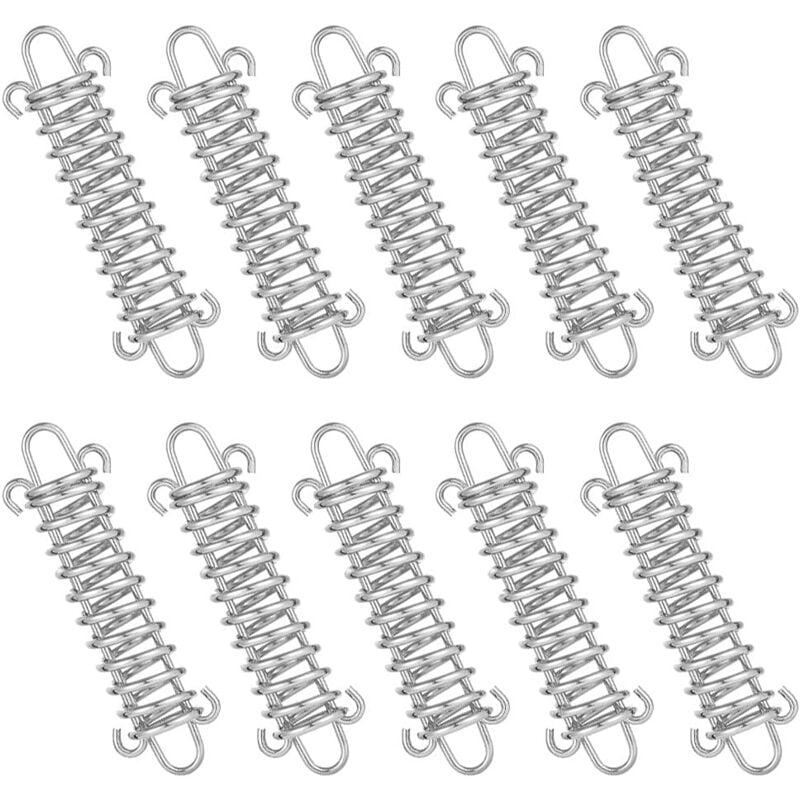Tendeur Ressort, 10 Pcs Boucle de Corde de Ressort, Boucles à Ressort de Tente, Ressort Absorbeur, Ressort de Tension pour Voile dOmbrage, Bâche,