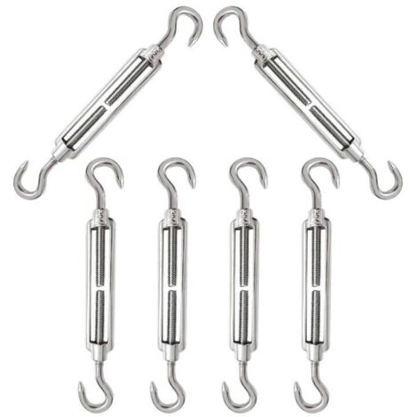 Tendeur Ridoir, De Fil Crochet Et Crochet, Cable, INOX, M6 Cable Acier Inoxydable, Vis Tendeur, Ridoir INOX (M5,6 Pièces) - M5,6PC