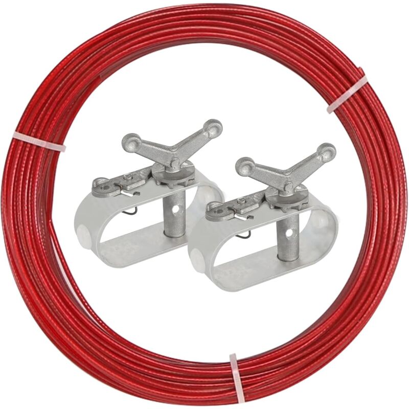 Tendeurs Bache Piscine, Longueur 2 mm 30 m avec 2 Tendeurs pour Couverture de Piscine en Corde, Câble de Tension de Câble de Tension pour la Fixation