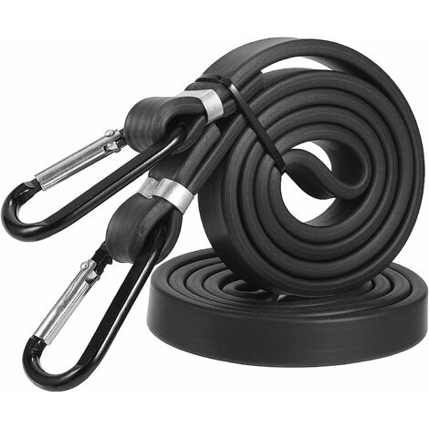 Tendeurs Elastique avec Mousqueton Crochets, 100cm Sangle Elastique pour Vélo, Moto, Valise, Porte-Bagages, Sandow pour Bache Piscine, Extra Résistants,2pcs