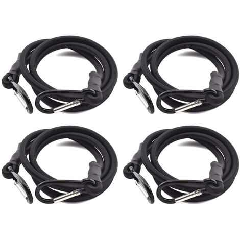 Tendeurs,Sandow Elastique,Tendeurs Elastique avec Crochets,4 Pièces Tendeur Elastique Noir,Sandow avec Crochet pour Tendeurs Porte Bagage（1m）