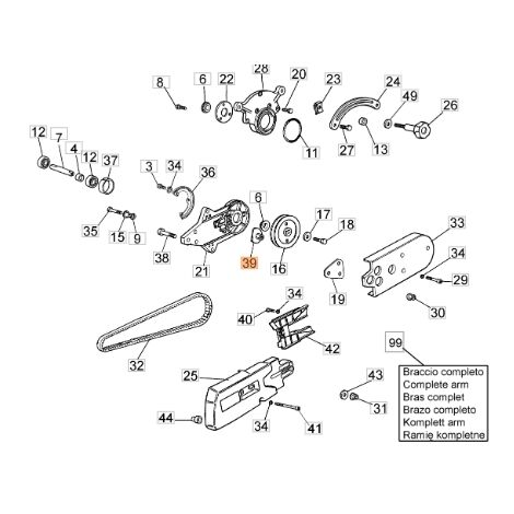 Tendicinghia troncatore modelli 962TTA 963TTA ORIGINALE EMAK 52010036