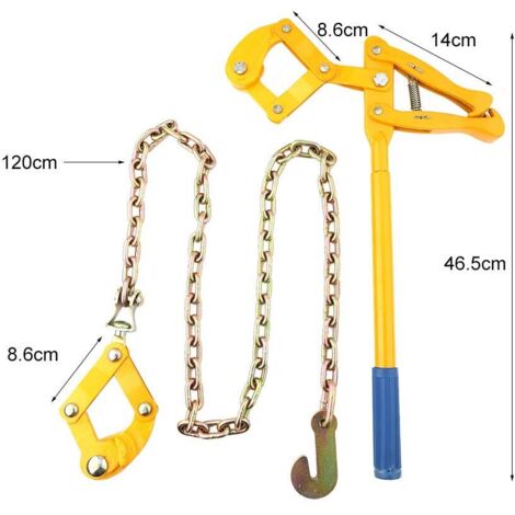 Tendifilo per recinzione, tendifilo per recinzione con catena da 1,2 m, tendifilo per recinzione in filo spinato, utensile di riparazione potente per stalle e recinzioni agricole
