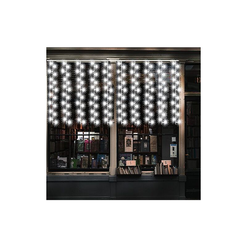 Tendina led 2x1m 230V cavo bianco 200 led (40