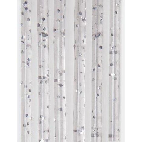 TENDINA PRONTA LUXOR 144 FILI  PVC LISCIO ARGENTO GLITTERATO CM 120 H.CM 240