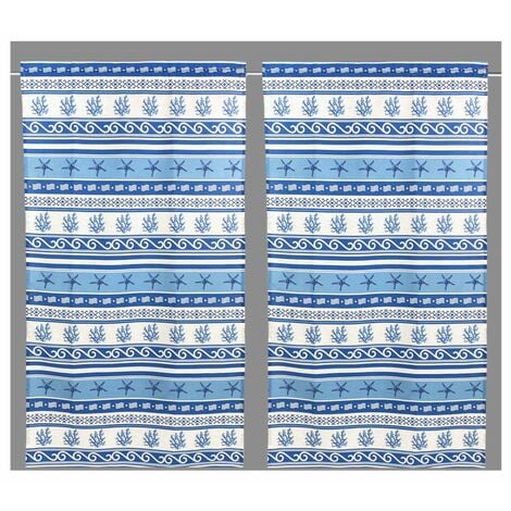 TEX FAMILY TENDINA vetro MODERNA larga 45 o 60 o 80 GRECIA BLU Made in Italy 1 Telo cm. 45x150