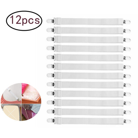 Asse da Stiro e Divano Tenditori con Clip in Metallo Tendicinghia Regolabili in 10 Pezzi Tendicinghia Elastici per Lenzuolo Materasso 