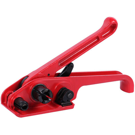 Tenditore di reggiatura manuale, Tenditore di reggia Tenditore di reggiatura manuale in plastica PET PP Tenditore di reggia in acciaio, per 1319mm PET/PP Band (rosso)