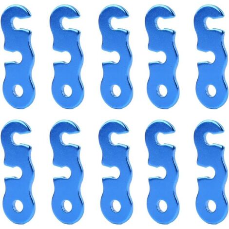 Tenditore per fune a camme (blu), tenditore per tende in alluminio per tiranti, accessori per funi per tenda da sole, fibbia per fune con tre occhielli