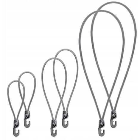 Tenditore per teloni KADAX Set di 6 tenditori in gomma resistenti alle intemperie per tende, teloni, trampolini, roulotte (grigio/ganci/6 pezzi)