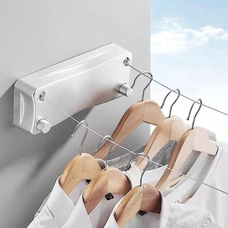 tendoir  Linge Rtractable Pour Intrieur(argent) ,corde  Linge Rtractable 5.2m ,acier Inoxydable Fil A Linge Exterieure,pour Chambre  Coucher, Sall